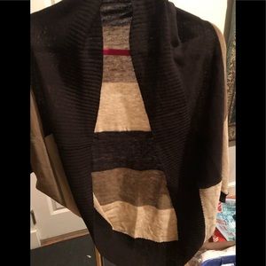Allison Brittany small oversized Brown and tan striped cocoon shrug  runs large